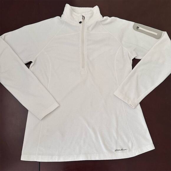 EDDIE BAUER Women’s First Ascent Polartec Jacket 1/4 Zip White Pullover Size Med - Picture 3 of 11